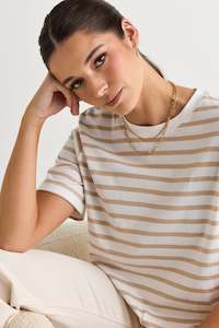 Clothing: Binding Tee - Natural Stripe