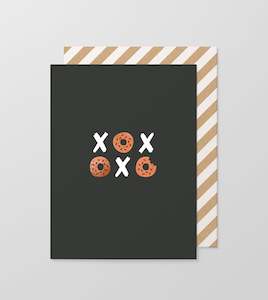 XOXO Donut Greeting Card - Charcoal