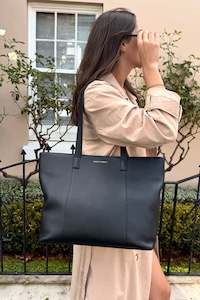 Milan Leather Tote Bag - Black