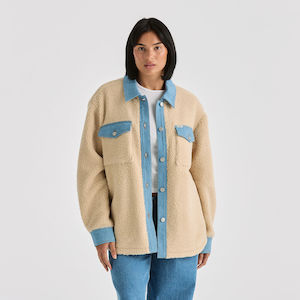 90s Denim Sherpa Jacket - Denim