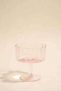 Bloom Wavy Pink Short Cocktail Glass