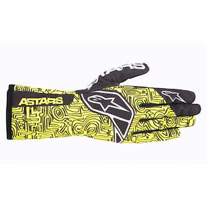 Alpinestars Tech 1-K Race V2 Vertical Kart Gloves Yellow Fluro