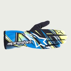 Clothing: Alpinestars 1 K Race V2 Competition Glove Adult Yellow Fluro Blue and White