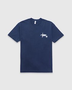 Shawn Script Tee - Washed Navy