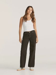 Clothing: Lee Mid Baggy Jean - Dark Coco