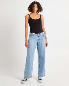 Clothing: Low Riders Low Waist Wide Leg Denim Jeans