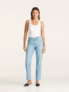 Mid Slim Straight Jean  - Lafayette Blue