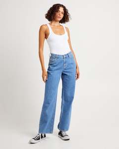 Clothing: Signature Mid Baggy Jean - Next Blue