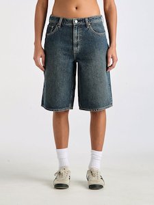 Clothing: Low Slouch Jort - Indigo Dust