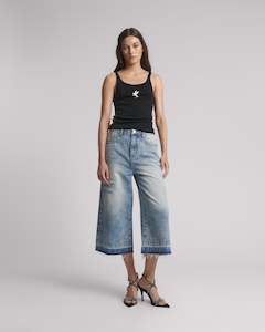 Clothing: 720's Mid Waist Long Length Short - Sunset Blue