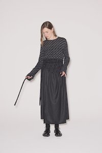 Breathe Skirt - Black Pinstripe