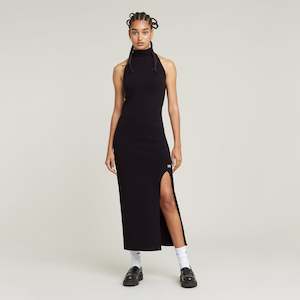 Ny Raw Slim dress S/L WMN - Dark Black