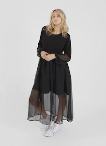 Sheer Tier Dress - Black