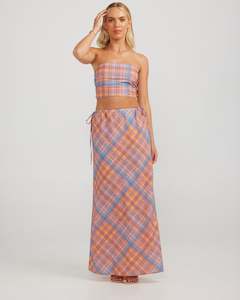 Tillie Crop - Peachy Check