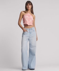 Love Machines Super Wide Leg Jean - Blue Heart