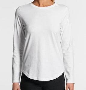 4055 Curve Long Sleeve Tee White