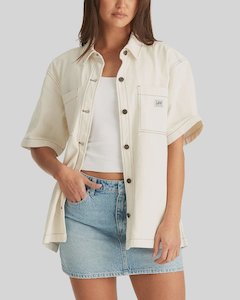 Clothing: Denim Boxy Shirt - Milk