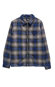 Shadow Plaid Zip Up LS Shirt