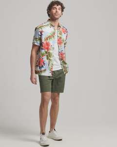 Vintage Hawaiian S/S Shirt - Optic Banana Leaf