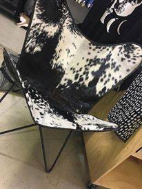 Butterfly Chair Black & White cowhide