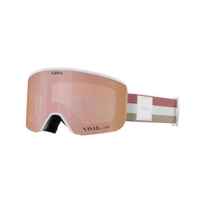 Bicycle and accessory: Giro Ella Snow Goggles - White Lux Stripe/Vivid Rose Gold/Vivid Infrared Lens