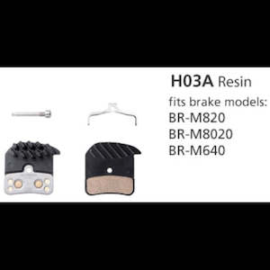 Shimano H03A 4-Piston Resin Disc Brake Pads w/Fin