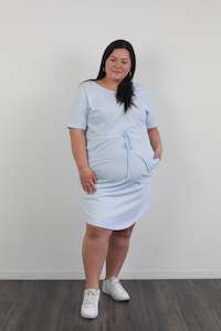 Clothing: *TIE WAIST DRESS BABY BLUE