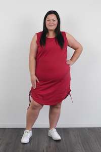 *EVERLY SINGLET DRESS BURGUNDY