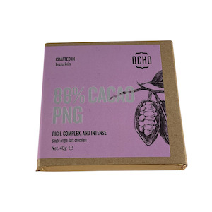 Chocolate: 88% cacao PNG chocolate bar 40gm