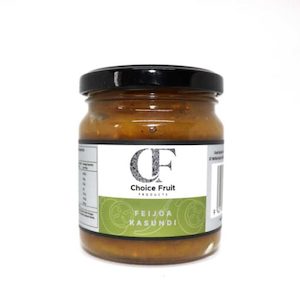 Chutneys or relishes: Feijoa Kasundi – 70g/210g/380g/1kg