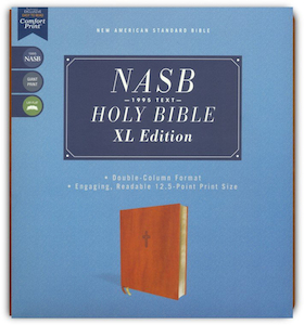 NASB 1995 XL Bible, Comfort Print--soft leather-look, brown. Christian Resource Centre