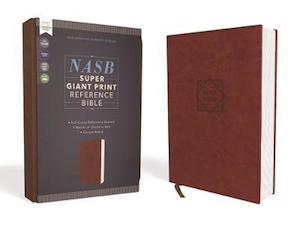 NASB Super Giant Print Reference Bible, Leathersoft, Brown, Red Letter, 1995 Tex…