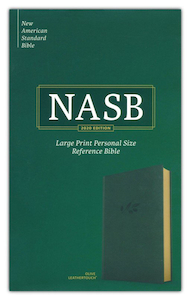 NASB Large Print Personal Size Reference Bible, Leathertouch, Olive. Christian R…