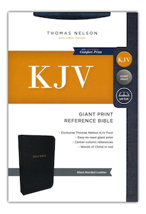 KJV Giant Print Reference Bible, Black Bonded Leather. Christian Resource Centre