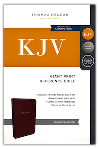 Books: KJV Reference Bible, Giant Print, Leather-Look Burgundy. Christian Resource Centre