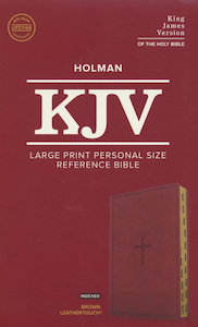 Books: KJV Large Print Personal Size Reference Bible, Brown Leathertouch Imitation Leather, Indexed. Christian Resource Centre