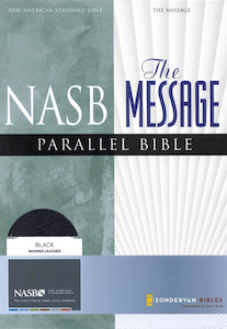 Message, NASB Parallel Bible Bonded Leather, Black by Zondervan. Christian Resource Centre