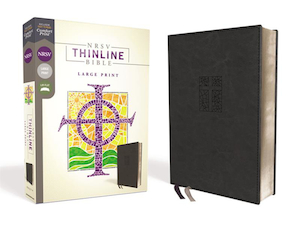 NRSV Thinline Bible Large Print Black Leathersoft. Christian Resource Centre