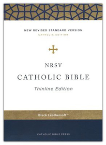 NRSV Catholic Thinline Bible, Comfort Print--soft leather-look, black. Christian…