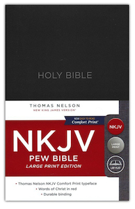 NKJV Bible Pew Hardcover Black Red Letter Comfort Print Large Print. Christian R…