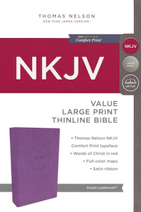 NKJV Value Thinline Bible Large Print Purple (Red Letter Edition) by Thomas Nels…