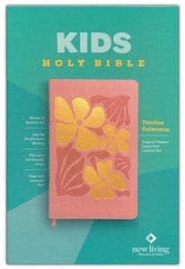 NLT Kid's Thinline Bible Reference Edition Tropical Flowers Dusty Pink Leat…