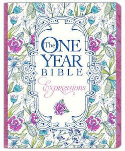 NLT One Year Bible Expressions Pink Flowers Deluxe Hardcover 9.68 point font