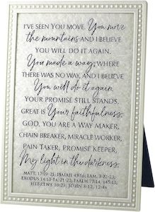 Mountain Mover resin plaque various verses 15.5 x 22cm