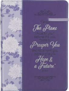 I Know the Plans Purple Floral Classic Journal with Elastic Closure and Pen Hold…