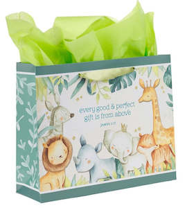 Gifts: Every Good and Perfect Gift Forest Animals Large Landscape Gift Bag with Card Set - James 1:17