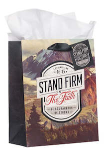 Stand Firm in the Faith Mountain View Medium Gift Bag - 1 Corinthians 16:14