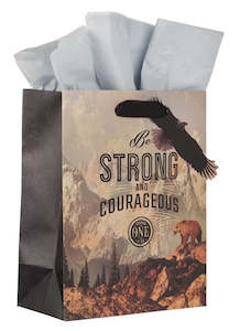 Gifts: Strong and Courageous Mountain View Medium Gift Bag - Joshua 1:9