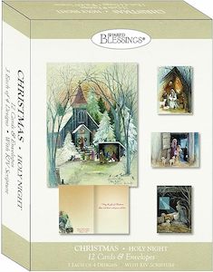 Holy Night, Box of 12 Assorted Christmas Cards (KJV)