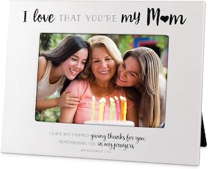 I Love That You're My Mom Whimsical White Wood Photo Frame